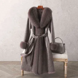 High imitation Fur Coat Women's Mid-Length 2021 Winter New Close-Fitting Leather Rabbit Fur Leather Faux Fur Coat T220810