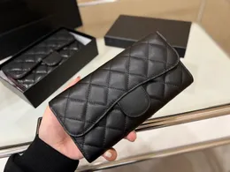 Portafoglio donna di lusso di alta qualità Portamonete porta carte Portamonete multifunzionale in pelle nera Borsa calda donna all'ingrosso Moda Titolari