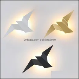 L￢mpada de parede Home Deco El Supplies Garden Modern Led Nordic Iron Bird 2W Sala de estar de cabeceira de cabeceira lumin￡ria Decora￧￣o do quarto da decora￧￣o Stair Ligh