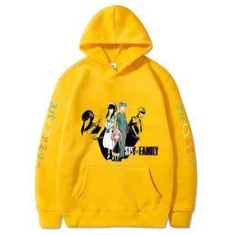 Harajuku Spy X Ailesi Anya Ana Soyuklu Baskı Hoodie Erkekler Goth Giysileri Mürettebat Boyun Sokak Giyim Grunge Wear Khak Sweatshirts Dropshipping y220713