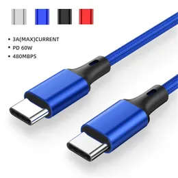 Szybkie kable do telefonów komórkowych 1m 1.5m 2m 3m typ c mikro pleciony stop PD kable USB do Samsung s10 s20 s21 uwaga 20 htc lg xiaomi kabel ładowarki usb-c