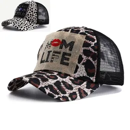 Summer Women Ball Caps Vintage Tiger Leopard Point Pattern Breathable Mesh Cap Girls Outdoor Sunhat 2 Colors