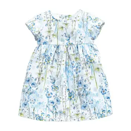 Little Maven 2021 Neue Sommer Baby Mädchen Kleidung Baumwolle Blume Dot Space Print Vestiods Kleider für Kinder 2-7 jahre G220506