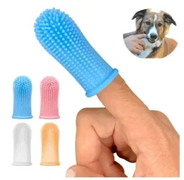 Cane Grooming Cane Super Soft Pet Finger Spazzolino da denti Pulizia dei denti Cura dell'alito cattivo Strumenti in silicone non tossico Cani Forniture per gatti DH87