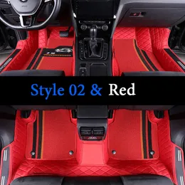 Röd helt nya bilgolvmattor Leathe för Audi A1 A3 A4 A6LA7 A8 Avant S3 S5 S6 S7 S8 TT TTS Q3 Q5 Q7 Anpassad mattan Golvfoder