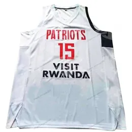 Nikivip Custom J. Cole #15 Visit Rwanda Basketball-Trikot, genäht, Größe S-4XL, beliebiger Name und Nummer, hochwertige Trikots