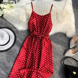 Neploe Summer 2020 Romper Women Jumpsuits vintage kropka bez rękawów Camis Playsuit Sweet V Szyja sznurka bez pleców 43141 T200701