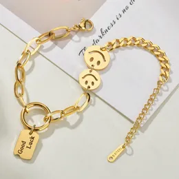 High Quality Retro Style Smile Good Luck Charm Bracelet Elegant Women INS Jewelry