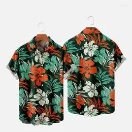 メンズカジュアルシャツメンズファッションY2K Tシャツハワイアンシャツ3Dプリント居心地の良い1つのボタン半袖ビーチ特大の服2men'sELDD2