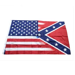90*150cm 3X5FT American Flag with Confederate Rebel Civil War Flag new style flag