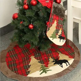 Christmas Tree Skirts Non-woven Xmas Tree Ornaments for Home Holiday Decoration New Year Floor Mat Cover Home Carpet Accessory 201006