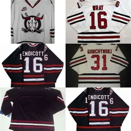 Vipceothr Mens Deer Rebels 31 Gorchynski 16 Brennen Wray 16 Endicott 100％EmbroideryCusotm Any Number Hockey Jerseys Goalit Cut