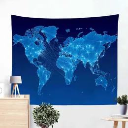 Painting World Map Wall Rug Vintage Home Decor Voyager Hippie Hanging Rugs Beach Towel Yoga Mat Blanket Tablecloth J220804