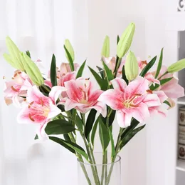 Artificial Lily Real Touch Fake Flowers for Wedding Home Party Garden Shop Office Decoration