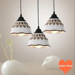 Pendant Lamps Northern Europe Rural Ceramic Chandelier Retro Indoor Modern E27 LED Single Lamp For Porch&stairs&bar&pavilion&amp