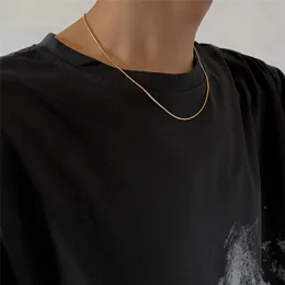 여성을위한 미니멀리즘 얇은 체인 목걸이 남성 Collier Femme Vintage 간단한 펑크 멀티 크기 초커 목걸이 고스 보석