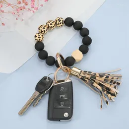 Keychains Wood Bead Armband Keychain Pendant Key Ring With Tassel For Women Accessories Multicolor 2022 Trend Gift Miri22