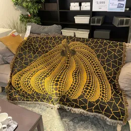Battaniyeler 130x160cm Puantiyeli Kabak Sanatçı Yayoi Kusama Battaniye Trend Kanepe Örtüsü Battaniyeler