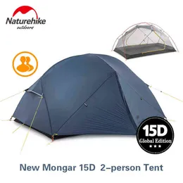 Naturehike Mongar 2-osobowy namiot Ultralight 20D podwójny wodoodporny namiot kempingowy sprzęt turystyczny z MAT NH17T006-T H220419