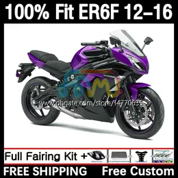 Wtryskowe owiewki formy dla Kawasaki Ninja 650R ER-6F ER6 F ER 6F ER6F 12 13 14 15 16 Bodywork 11dh.56 650-R 2012 2013 2015 2016 650 R 2012-2016 OEM Body Purple Black