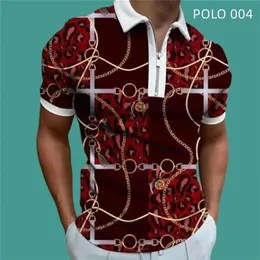 Roupas masculinas Europa e Estados Unidos Primavera e Verão Camisa Polo Zip-up Cor T-shirt Masculina Camisa Oversized Tops 220702