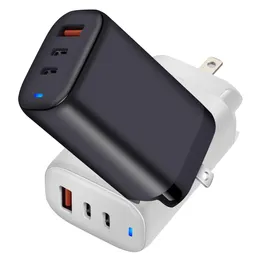 UL Certification GaN 65W PD+QC3.0 Adapter Super Fast Charging Charger for Cellphone iPhone Laptop Tablet 3 Ports