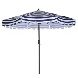 US STOCK Outdoor Patio Umbrella 9-feet Flap Market Table Umbrella 8 Sturdy Ribs with Push Button Tilt and Crank