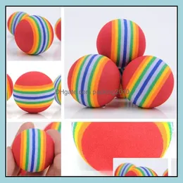 Diameter 35Mm Interesting Pet Toy Dog And Cat Toys Super Cute Rainbow Ball Cartoon Plush Ia602 Drop Delivery 2021 Supplies Home Garden Wxf