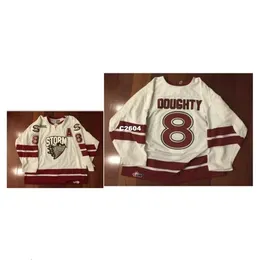 Chen37 Real Men Real Full Embloidery #8 Ohl Guelph Storm Drew Doughty Hockey Jersey 또는 Custom Name 또는 Number Hockey Jersey