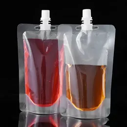 250 ml stand-up de garrafas plásticas bebidas de embalagem bolsa de bico para suco leite café bebida líquido sacos de embalagem bolsa