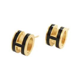 Black H Gold Hoop -oorbellen voor Lady Women Orrous Girls Ear Studs Set Designer Sieraden Earring Valentijnsdag Gift Betrokkenheid voor bruid
