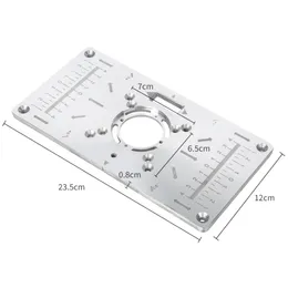 Aluminum Alloy Router Tools Table Insert Plate Trimmer Engraving Machine Woodworking Work Bench Multifunctiona