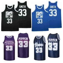 NCAA Movie Basketball Jerseys 33 Rock N Jock Will Smith Men Size S-XXL عالية الجودة أبيض أسود