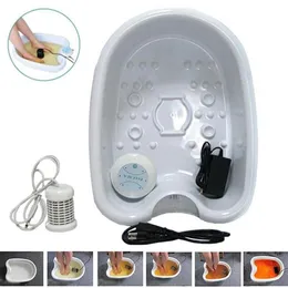 Electric Massagers Home Mini Detox Foot Spa Machine Cell Ionic Cleanse Device Aqua Bath Massage Basin207G2609