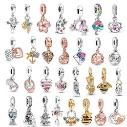 Autênticos pingentes de prata esterlina 925 fit pandora pulseiras colares pandents para mulheres faça você mesmo fazendo joias de luxo presente com caixa original