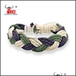 Bracelets de charme Pulseira de jóias de jóias de moda para mulheres tecido de cor de algodão étnico corda de cor de cor de cores acesas dhseller2010 dh2qw