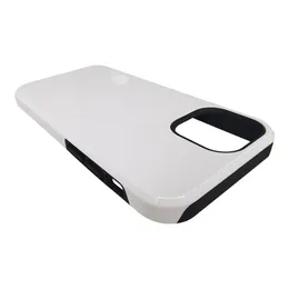 Blank 3D 2 in 1 TPU PC sublimation Phone case Blanks For iPhone 14 13 12 Mini 11 Pro Max X XR XS Support wireless charging