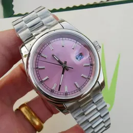 Relógio de pulso mecânico automático feminino moda alta qualidade senhoras 36mm único calendário relógio pulseira aço inoxidável