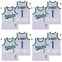 NC01 TOP QUALIDADE 1 filme Hardball #1 Jarius G-Baby Evans White Dewayne Warren Stitched Kekambas Film Basketball Jerseys