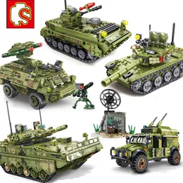 Sembo Military vehicles model kit swat team tank plane Aircraft Soldiers minifig building blocks DIY brick kids toys World war 2 220715
