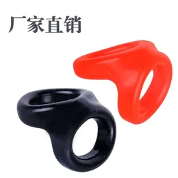 M8 God Locking Silicone Double Seminal Ring TPE حزمة البيض القضيب وزارة الدفاع