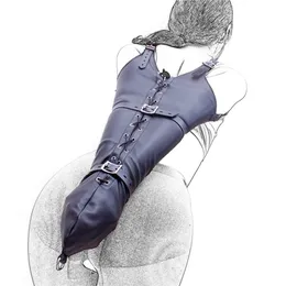 Over Shoulder Arm Binder Bondage Sleeve PU Leather Restraint s Behind Back Accessories Adult Costumes sexy Toys