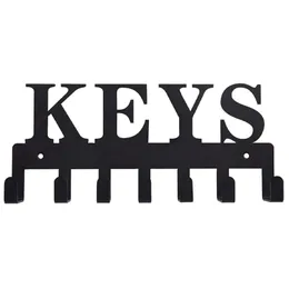 خطاف السنانير ربط حامل المفتاح المعدني لجدار ديكور منظم شماعات رف مع 7 مدخل في المدخل الأمامي.