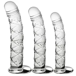 Кристаллический стеклянный фаллоимитатор Реалистичный пенис анальные фаллоимитаторы для женщин G-Spot стимулируют сексуальные игрушки женские мастурбаторы Dilldo