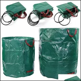 プランターズポットガーデン用品パティオローンホームプラント60L-500L大容量バッグ再利用可能な葉の袋ゴミ折りたたみ折りたたみゴミ廃棄物カレッジ