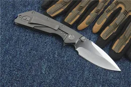 Promoção Flipper Folding Knife D2 60HRC Drop Point Lâmina de cetim Rolamento de esferas de aço Canivetes de bolso de abertura rápida Equipamento de sobrevivência ao ar livre