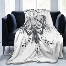 Blankets Flannel Blanket Butterfly Mystical Astrological Symbol Ultra-Soft Micro Fleece For Bathrobe Sofa Bed Travel HomeBlankets