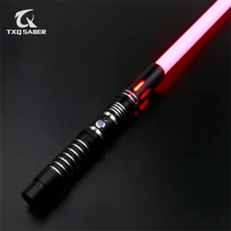 TXQSABER RGB Void Smooth Swing Lightsaber 12 Light Colors and 10 Set SoundFonts Metal Hilt PC Blade Kid Birthday Presents Laser 220809