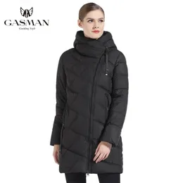Gasman Fashion Woman Cooded Parkana Down Winter Brand na kurtkę grube płaszcze Jacety i płaszcz 18806 201210