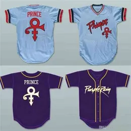 XFLSP Prince Tribute Minnesota Baseball Jersey Prince Tribute Purple Rain Baseball Jersey All Titched Jerseys S-3XL Vintage Rare